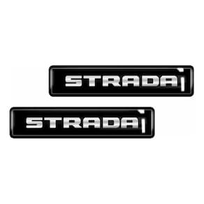 Kit Adesivos 2 Emblemas Lateral Coluna Strada Resinado 3D