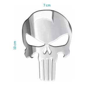 Adesivo Punisher Carro E Moto Cromado E Resinado Res03