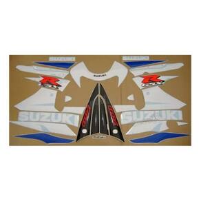Kit Adesivos Emblemas Suzuki Gsxr 750 2002 Moto Azul/Branca