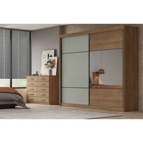 Guarda Roupa Casal 2 Portas e 8 Gavetas Belmonte/Brusque Cumaru/Fendi 25 - Novo Horizonte