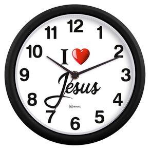 Relógio De Parede Analógico Herweg I Love Jesus 6669 034