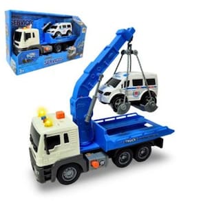 Caminhao de Servicos Friccao Luz e Som DM Toys Brinquedo Infantil Recrativo