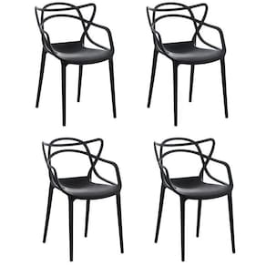 Kit 4 Cadeiras Allegra Flex 85cmx54cmx56 Cm Preto