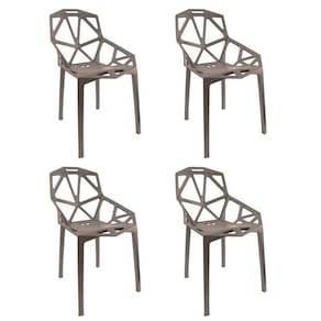 Conjunto com 4 Cadeiras Pixel Cinza Mushroom