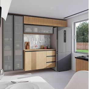 Cozinha Modulada 5 Peças 3 Aéreos 1 Balcão 1 Cristaleira Nara Cabecasa Madeiramadeira Avena