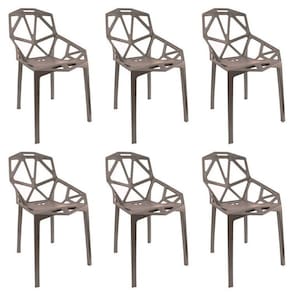 Conjunto com 6 Cadeiras Pixel Cinza Mushroom