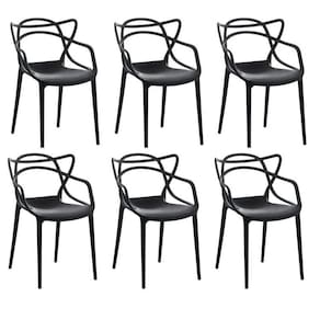 Kit 6 Cadeiras Allegra Flex 85cmx54cmx56 Cm Preto