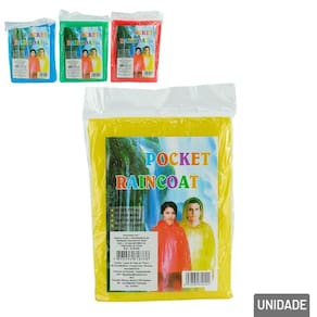 Capa de Chuva Adulto Plástico Color - Tudo em Caixa