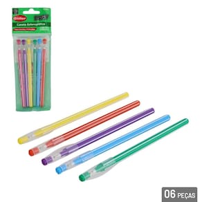 Caneta Esferográfica 06 Pçs 1.0mm Smart Color - Tudo em Caixa