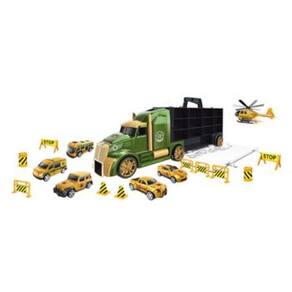 Caminhao Maleta Militar 6 Miniaturas de Carrinhos e Rampa DM Toys Brinquedo Recreativo