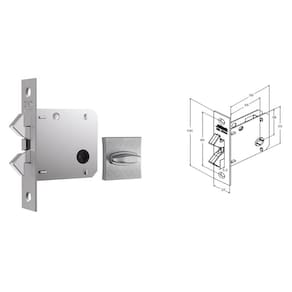 Fechadura Porta De Correr Wc 1006 Inox Escovado Ros.quadrada