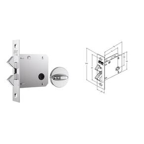 Fechadura Porta De Correr Wc 1006 Cromada Roseta Redonda