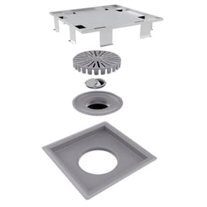 Ralo Quadrata Invisivel 15x15cm com Tampa Oculta Selmetal