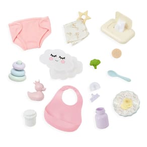 Conjunto de cuidados e alimentação para bonecas LullaBaby Meal Time de 14 polegadas
