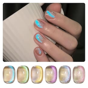 Conjunto de esmaltes GAOY Cat Eye Gel com Magnet Blue Glitter