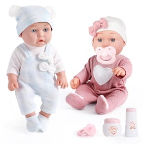 Boneca Twins eDollable realista de 30 cm com roupas de mais de 36 m