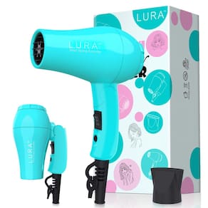 Secador de cabelo LURA Portable Travel 1200 W de dupla tensão (azul)