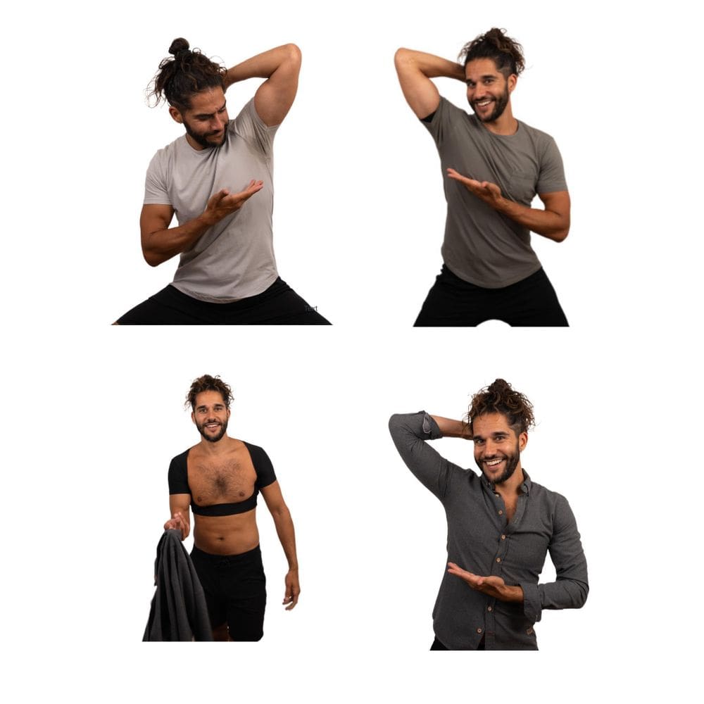 Colete de suor SweatLimitPro masculino para axilas, branco de alta qualidade