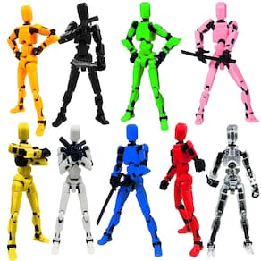 Boneco de ação Dumwick Titan 13 Lucky Robot 13, conjunto de 9 peças