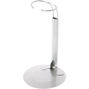 Suporte de boneca Plymor DSP-60S prateado ajustável para bonecas de 25-35 cm