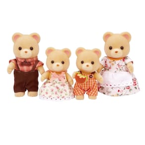 Família Toy Calico Critters Cuddle Bear com 4 bonecas de 3 anos ou mais