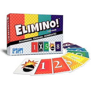 Jogo de cartas Elimino Fast Paced para crianças, adultos e famílias com mais de 7 anos