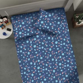 Jogo de Cama Casal 3 Pçs Stitch Disney Kids 70% Algodão 30% Poliéster