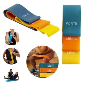 Kit 3 Faixa Elástica Mini Band Intensidades Leve Médio Forte