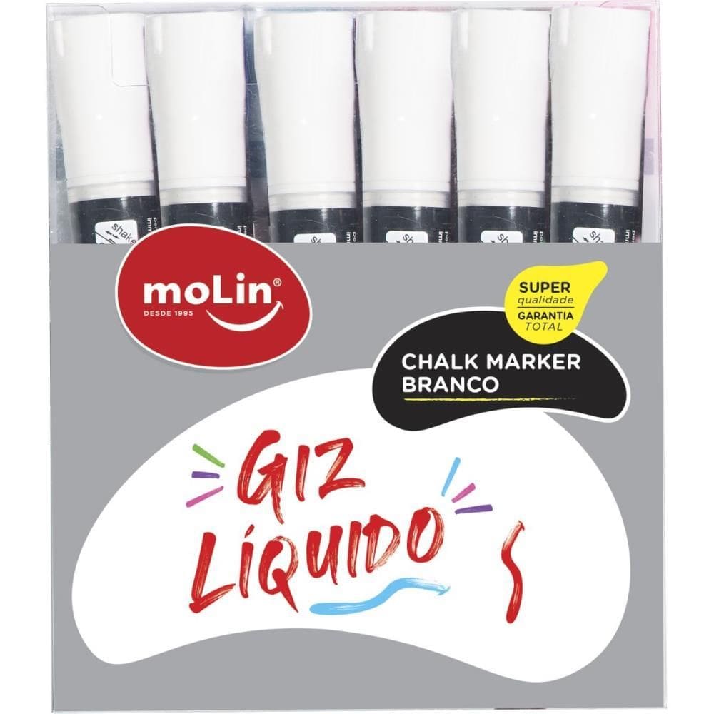 Giz Líquido Branco Com 6 unidades - Molin