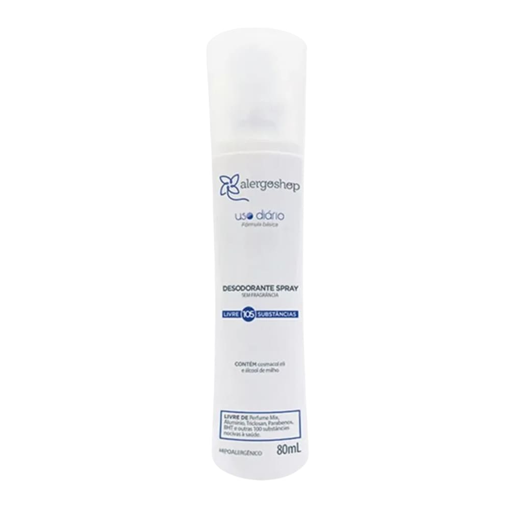 Desodorante Spray Sem Fragrância Hipoalergênico Alergoshop 80ml