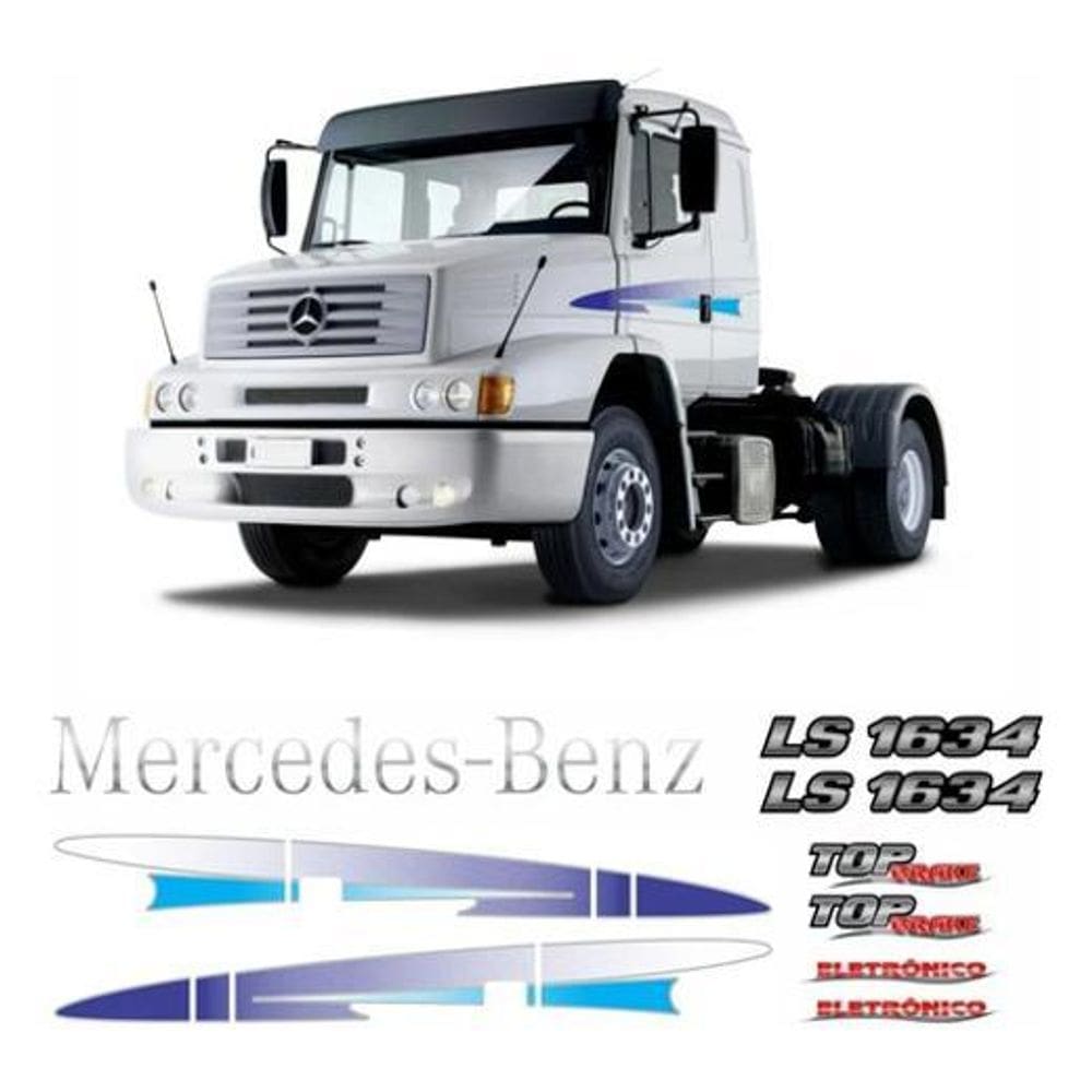 Jogo Faixas Emblema Mercedes Benz Ls 1634 19992004 Tapa Sol