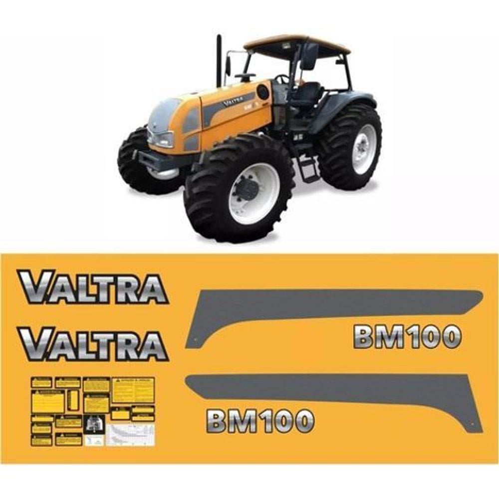 Kit Adesivos Faixa Compatível Trator Valtra Bm100+ Etiquetas