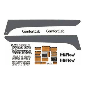 Kit Adesivo Faixas Compatível Trator Valtra Bh180 Confortcab