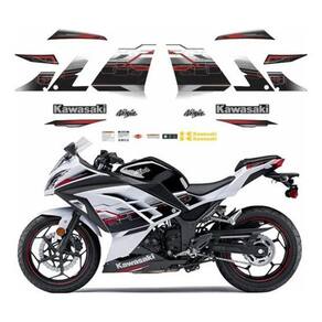 Kit Adesivo Compatível Ninja 300 Branco Edicao Especial Nbr