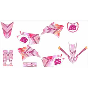 Kit Adesivo Moto Cross Trilha Ttr 230 Rosa Lm197