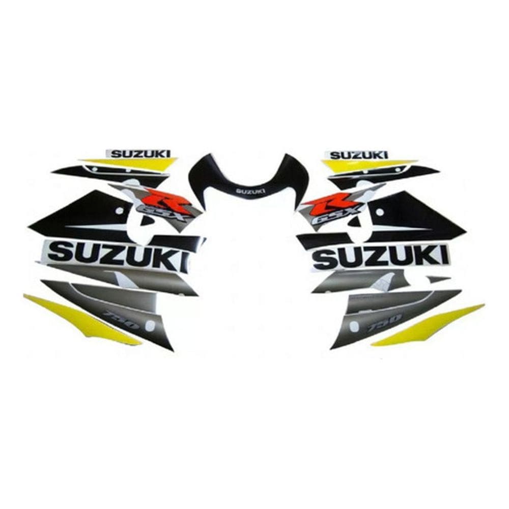 Kit Completo Adesivos Suzuki Gsxr 750 2002 Amarela E Preta