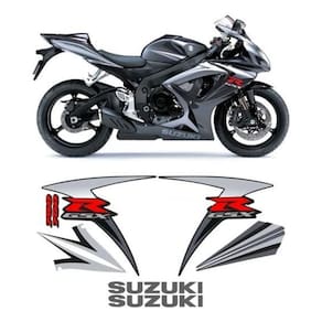 Kit Adesivos Compatível Gsxr 750 2007 Preta E Prata F625 Cor