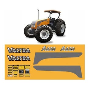 Kit Adesivo Faixas Compatível Trator Valtra A650 + Etiquetas