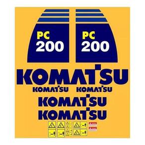 Kit Adesivos Escavadeira Compatível Komatsu Pc200 + Etiqueta