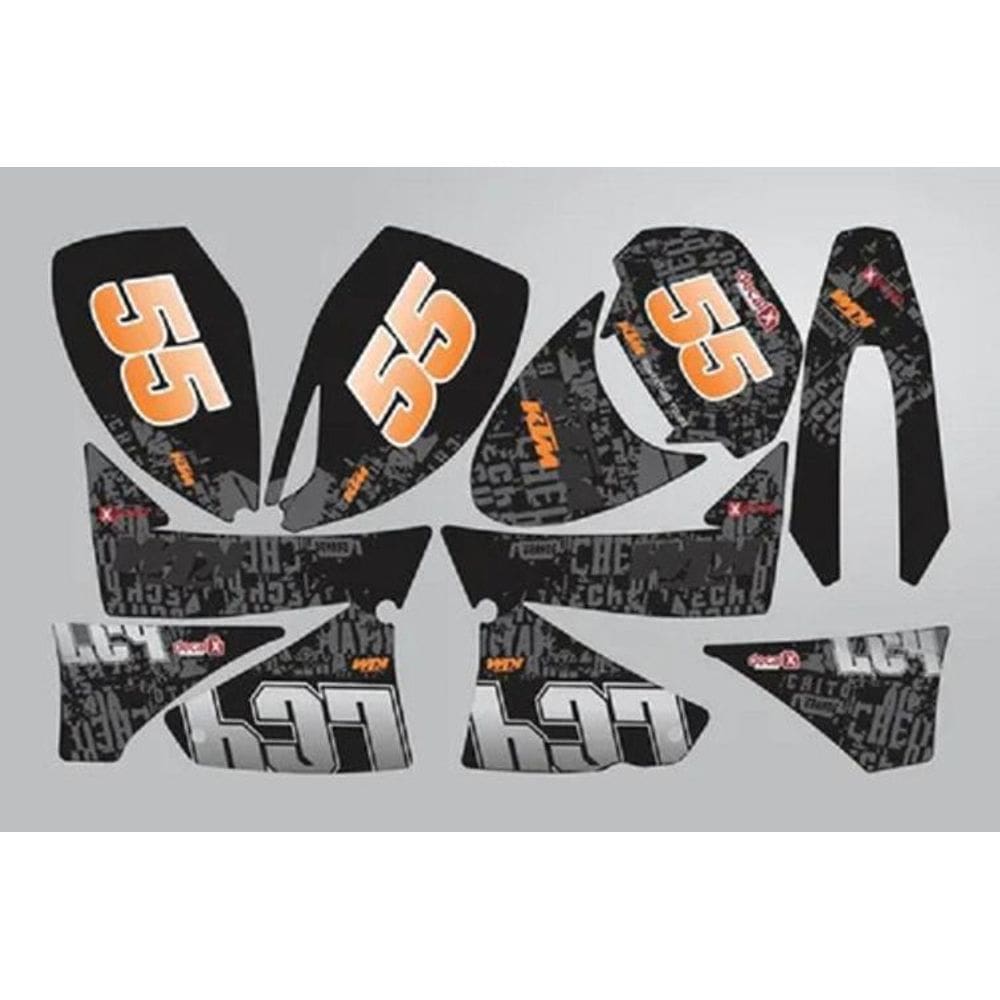 Kit Adesivo Moto Cross Trilha Ktm Lc4 0,20Mm Lm048 Cor