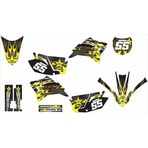 Kit Adesivo Moto Cross Trilha Ttr 230 Rockstar Fogo Lm191