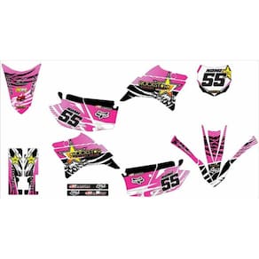 Kit Adesivo Moto Cross Trilha Ttr 230 Rockstar Rosa Lm167