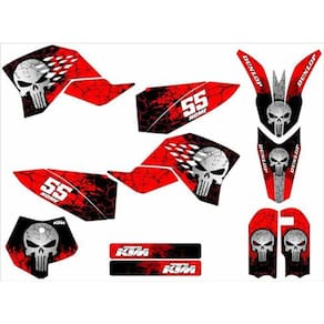 Adesivo Moto Cross Trilha Ktm 50 Sx 09-15 Caveira Lm083