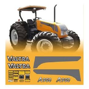 Kit Adesivo Faixas Compatível Trator Valtra A950 + Etiquetas