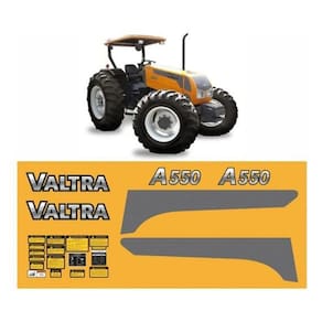 Kit Adesivo Faixas Compatível Trator Valtra A550 + Etiquetas