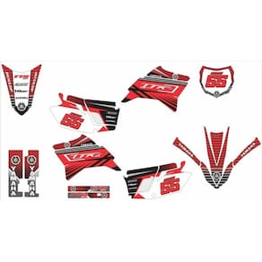 Kit Adesivo Moto Cross Trilha Ttr 230 Preto Vermelho Lm153