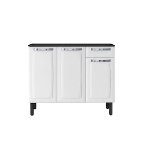 Balcão de Cozinha Branco em Aço 105cm Rose 3 Portas e 1 Gaveta - Itatiaia - IG3G1-105 ROSE 2023 BRA