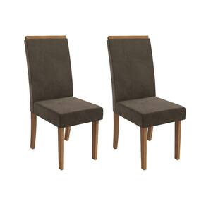 Cadeira Sala de Jantar Íris 2CAD142 Madeirado Kit 2 Un Canela/Suede Capuccino - Kappesberg