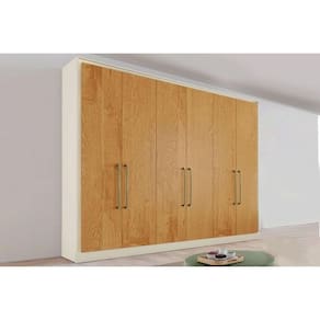 Guarda Roupa Casal 6 Portas e 6 Gavetas Argos Off White/Peroba - Europa