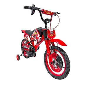 Bicicleta Moto Cross Vermelho Aro 16 Com Rodinha E Paralama